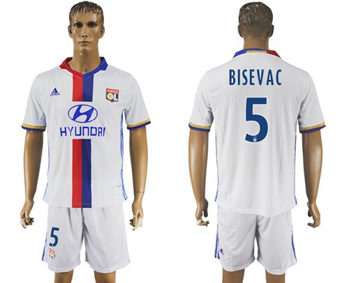 Lyon #5 Bisevac Home Soccer Club Jersey